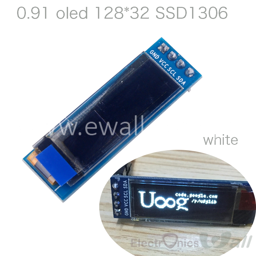 0.91 inch  OLED LCD Display Module 128x32 I2C IIC Serial White 0.91 inch 12832 SSD1306 LCD Screen for Arduino