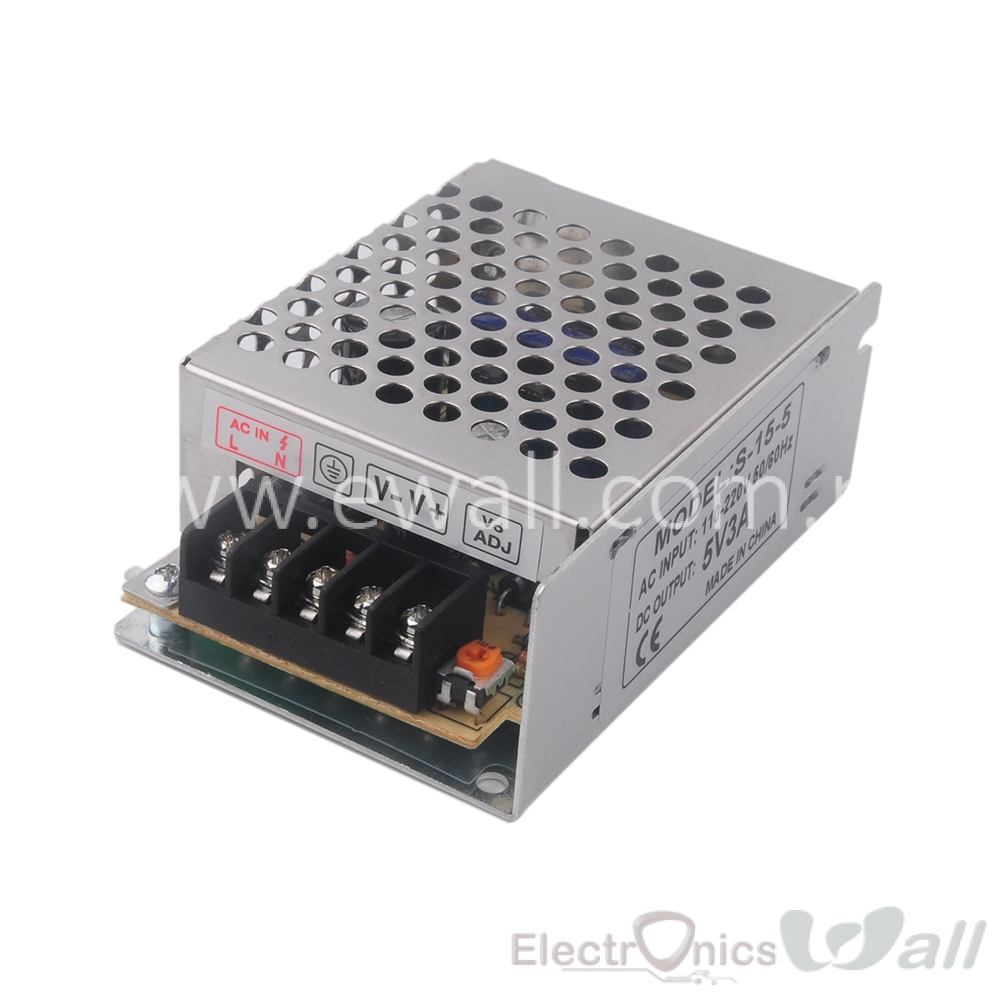 3A 5V 220 AC to DC  S-15-5 Switching Power Supply 90-240VAC to DC5V 3A 15W 85*58*33mm