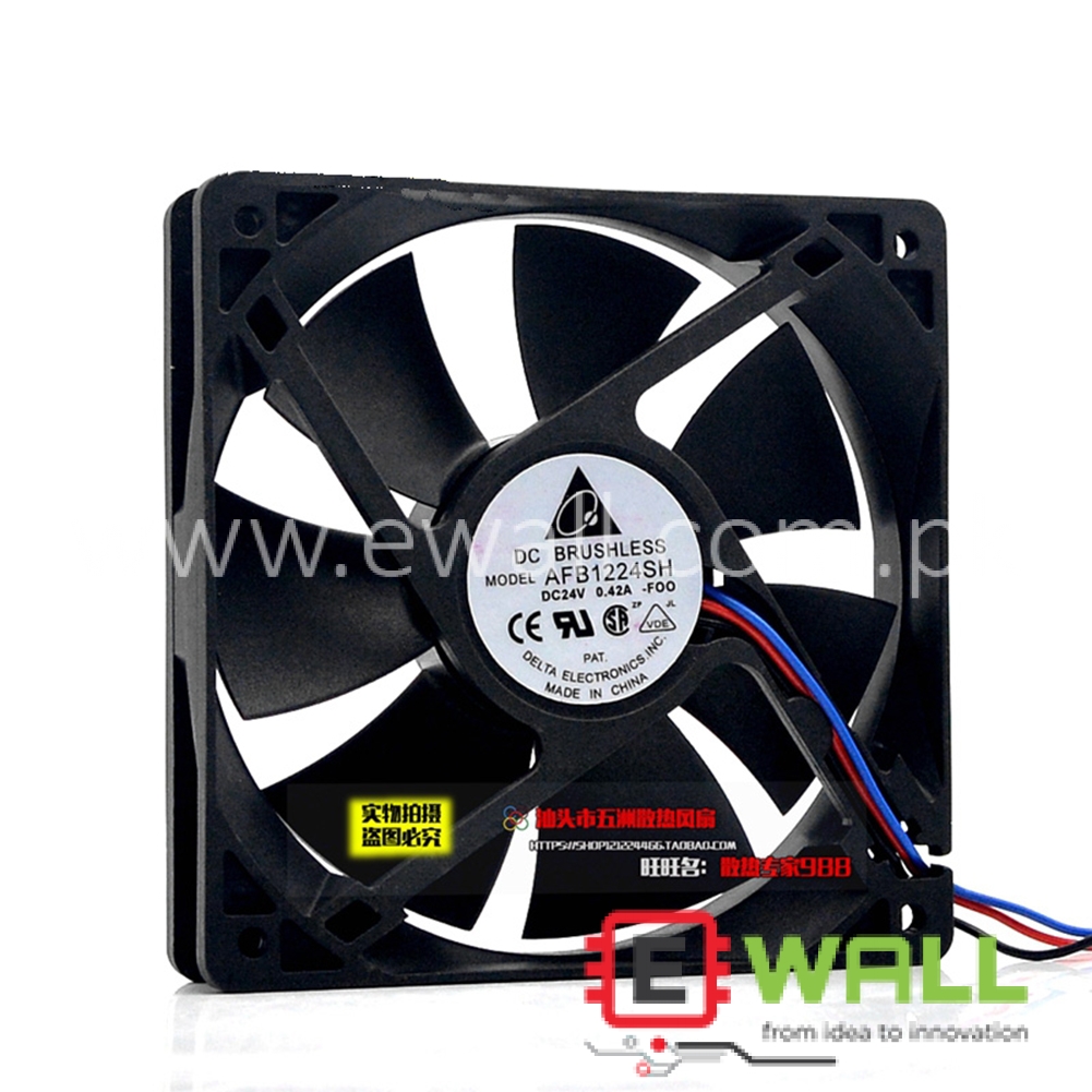 High Power High Air Flow 12025 24V 0.42A AFB1224SH Industrial Cooling Fan