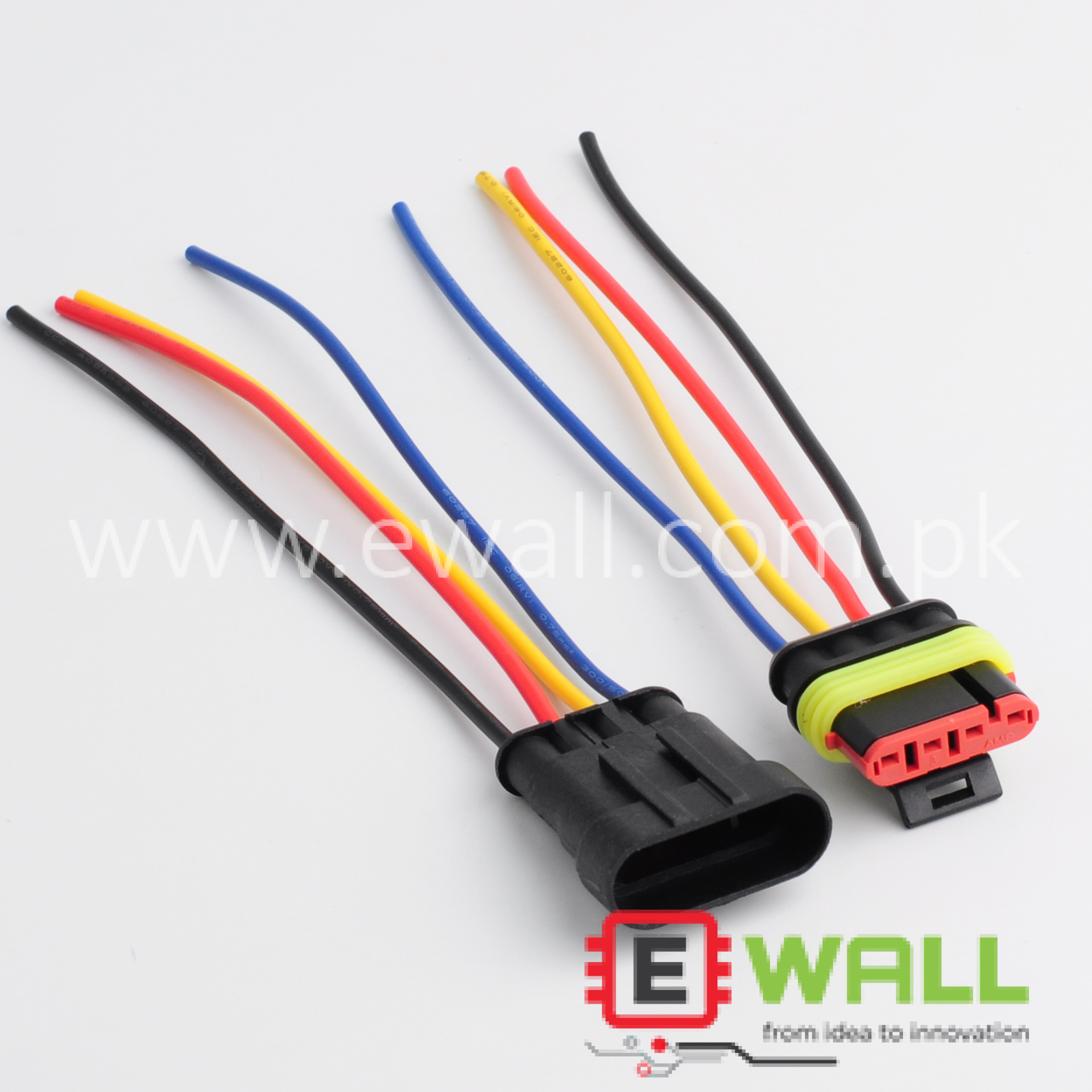 4 Pin Way Car Waterproof Electrical Connectors with Wire Cable 18AWG 4Pin Marine Plug