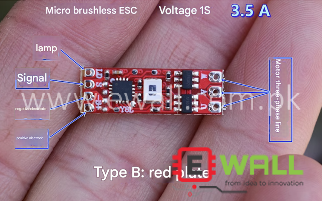 3.5A 1S Ultra-miniature ESC 0.5g brushless ESC for model aircraft, 1S voltage, 3.5A current