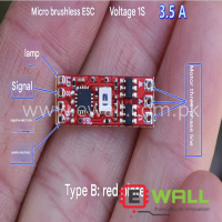 3.5A 1S Ultra-miniature ESC 0.5g brushless ESC for model aircraft, 1S voltage, 3.5A current
