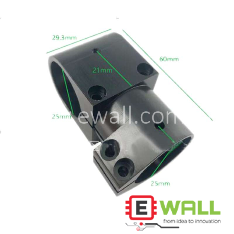 25mm vertical to 25mm horizontal landing gear aluminum alloy three-way pipe clamp for Multirotor UAV