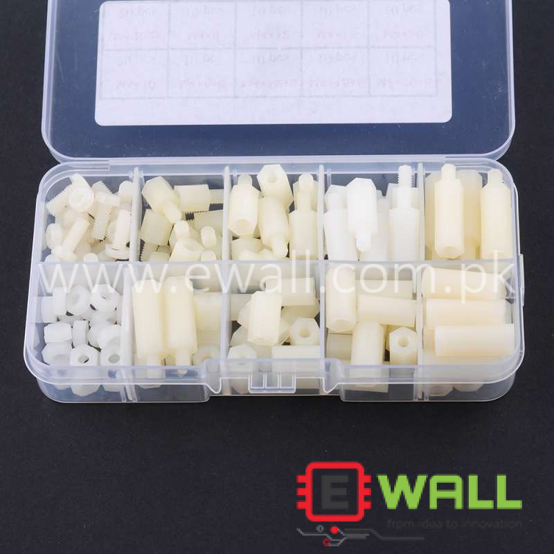 120 pcs M4 Nylon Bolts and Nuts Set Plastic Standoff Spacer Column For PCB Motherboard Fixed Plastic Spacing Screws nuts kits