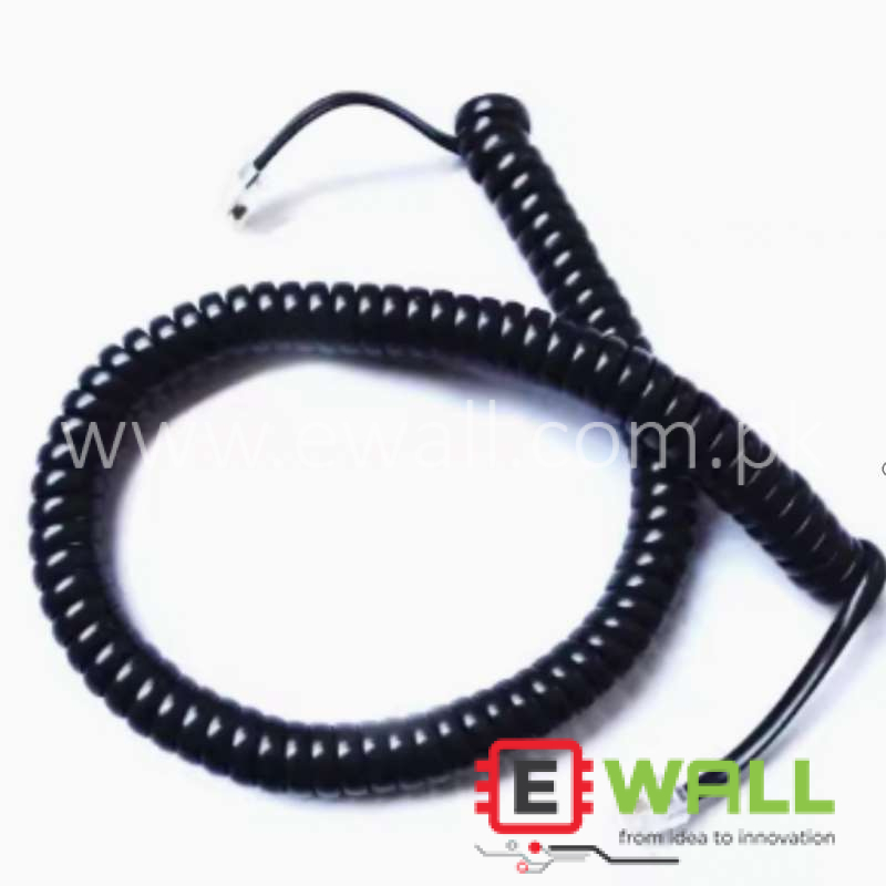 3m 4P4C Telephone handle line curve  microphone connection line handset line-Black