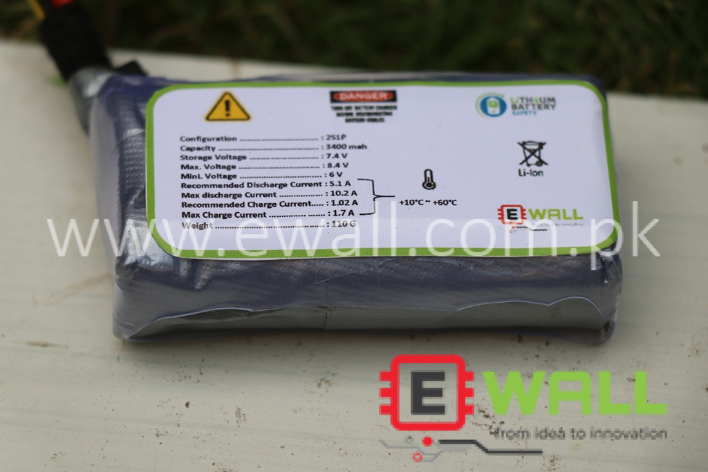 7.4V 3,400mAH 60A Discharge Lithium Battery High Quality (3.4AH)