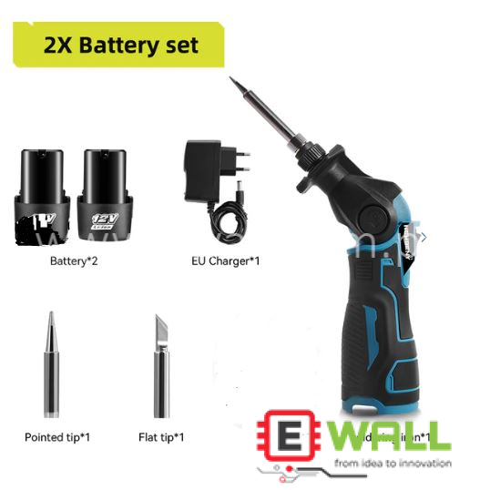 12V DC Portable Soldering Iron For DIY & Repair Work With Batteries X2