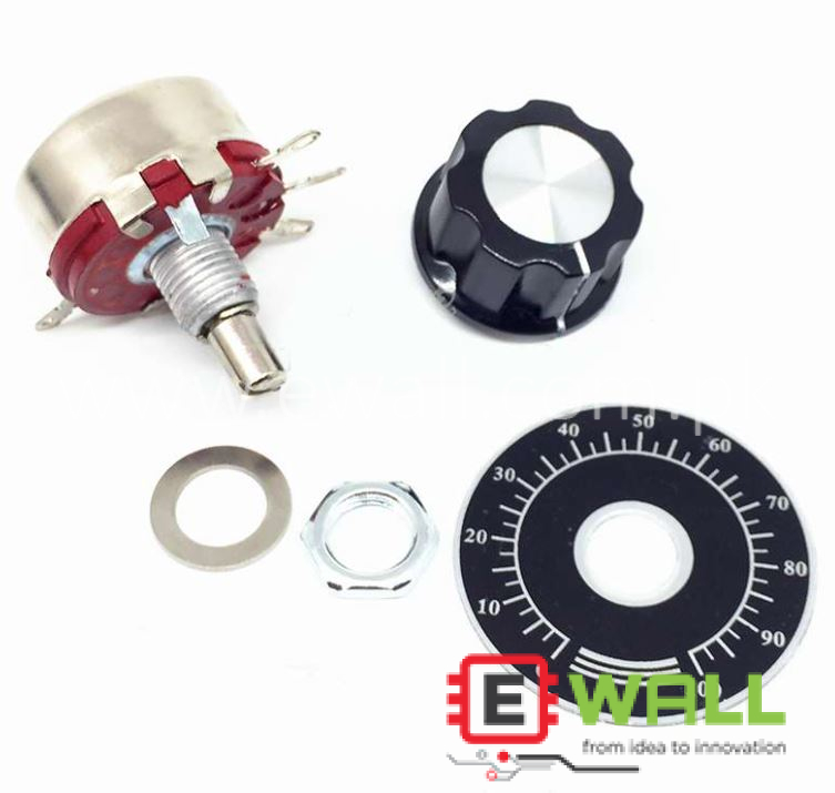 1K? 2W Rotary Potentiometer WTH118-1A (High Power Adjustable Resistor)