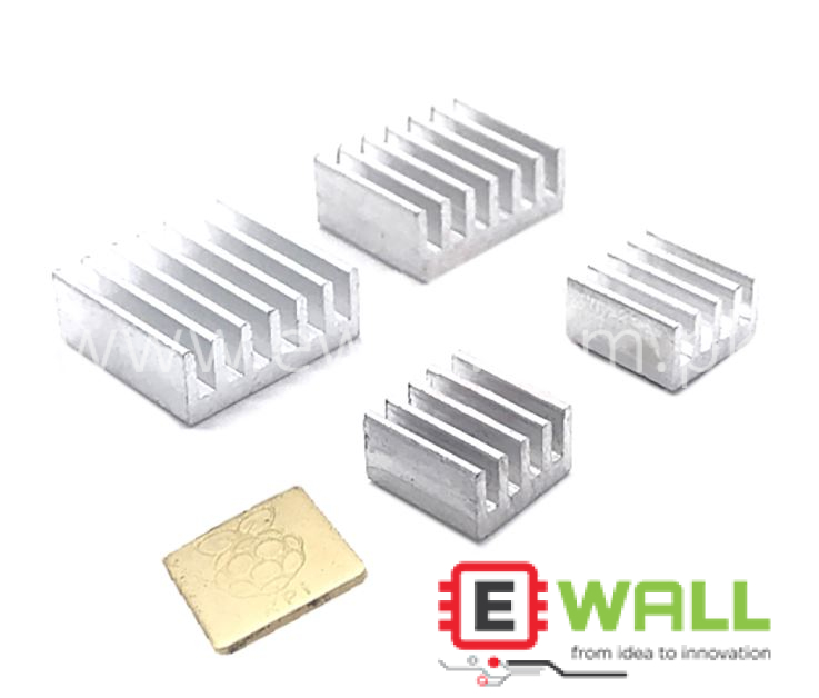 4PCS Silver Aluminum Heatsink + 1PCS Copper Cooler Kit For Raspberry Pi 4B