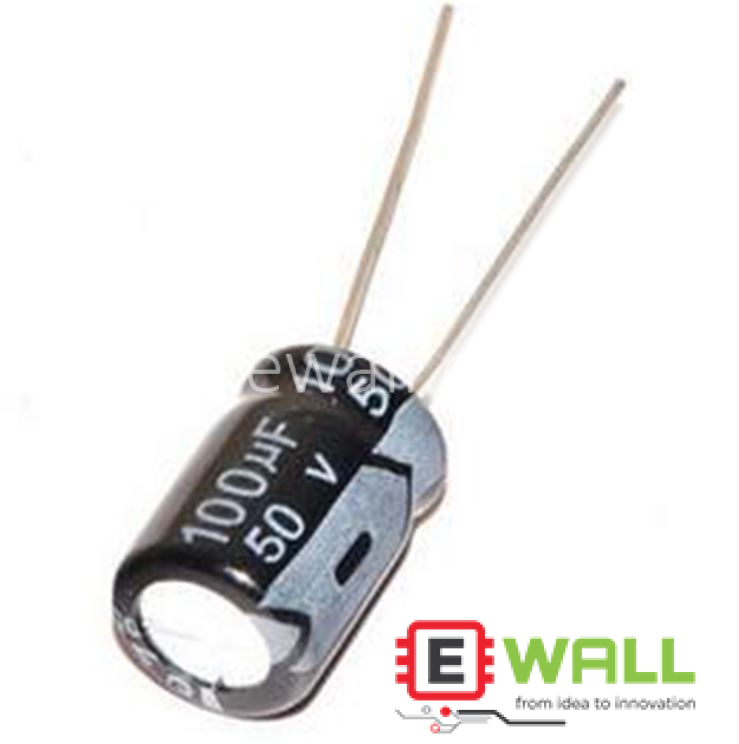100µF 50V Electrolytic Capacitor 8×12mm Radial – 5 PCS Pack