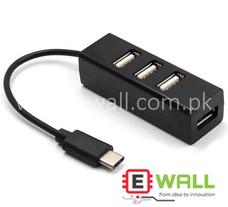 480Mbits High Speed USB HUB 2.0 Hub Black Type-C