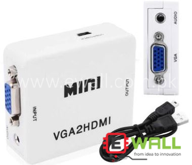 VGA To HDMI Converter – VGA2 HDMI Adapter For PC, Laptop, Projector & Monitor  –  VGA2HDMI Adapter
