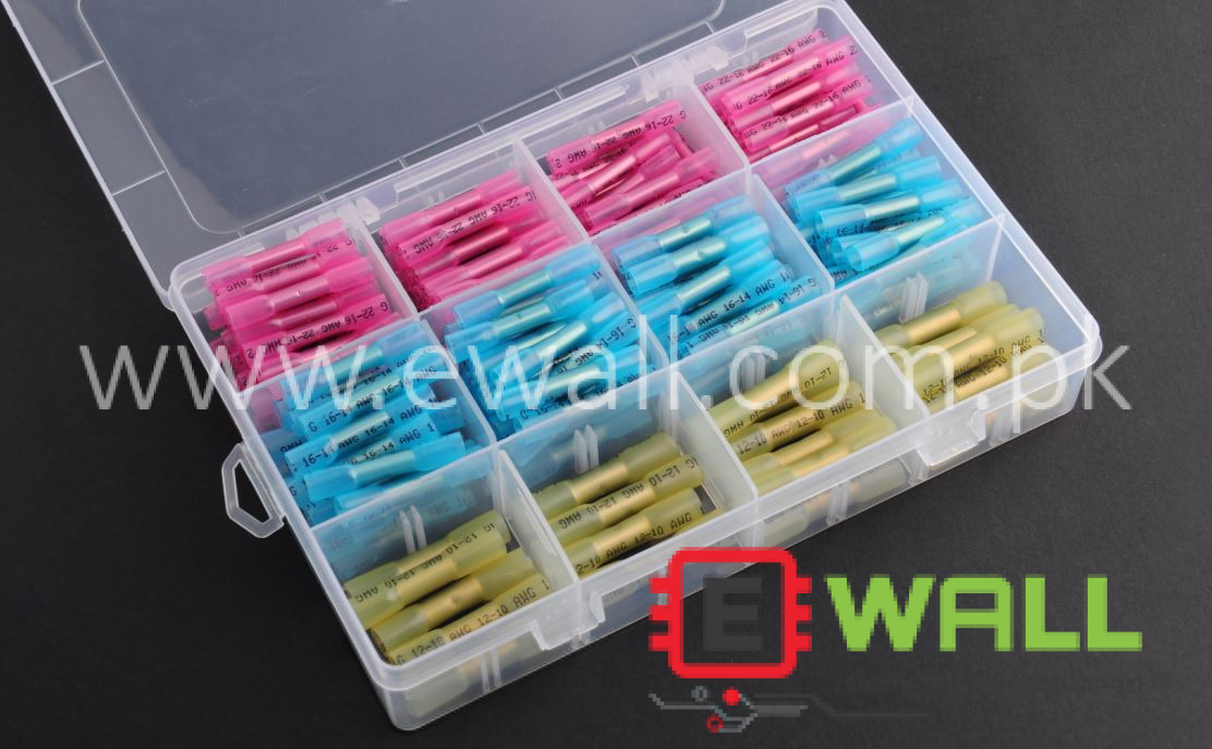 200PCS Butt Terminal Connector Assortment Kit Heat Shrink Thin Version