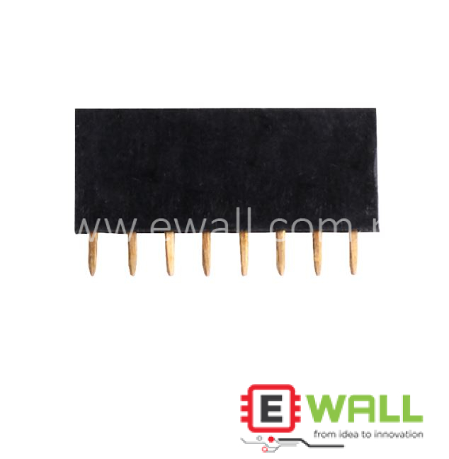 2.54mm Female Pin Header – 8 Pin (8P) – PCB Connector