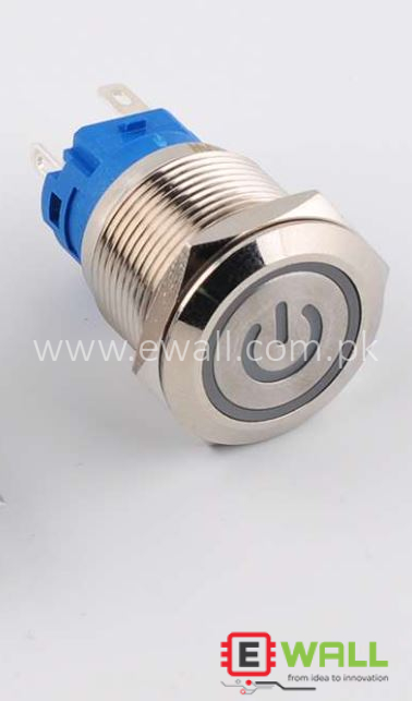 5V 19MM Metal Momentary Push Button Switch On/Off symbol With Led White Colour