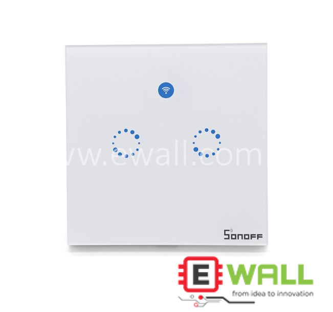 SOnOff T1 EU 1-2 Gang WiFi RF Smart Wall Touch Light Switch  _ Smart Home Automation EU Version