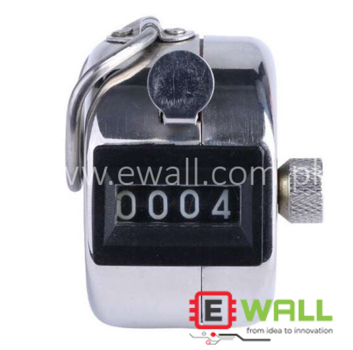 Metal Hand Tally Counter 4 Digit Mechanical Palm Clicker Counter Durable Manual Counting Tool Compact Design