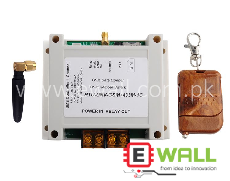 GSM SMS Controller 1 Channel Relay Module 433MHz _ Remote Control Switch Wireless Automation Device _ For Home Industrial Use