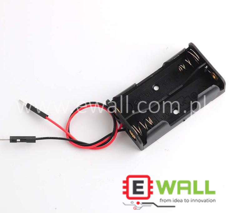 Battery Case Holder Cover for 2PCS AA Batteries with 10cm Dupont Male Connector