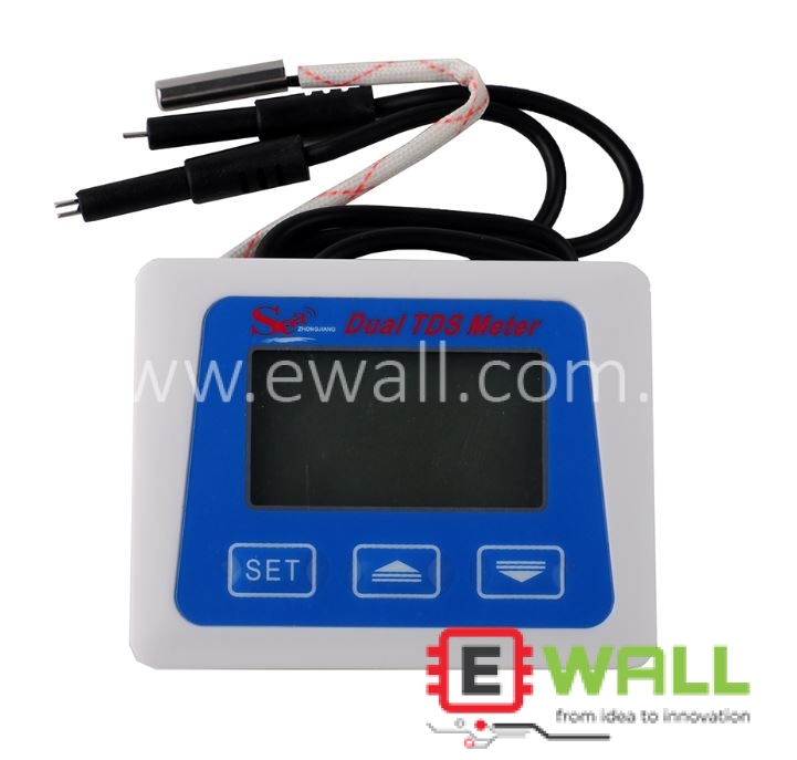 Dual TDS Meter Water Quality Tester (Without Battery) _ With Temperature Monitor Alarm 2in1 _ Digital Purity Detector Tool Professional Grades