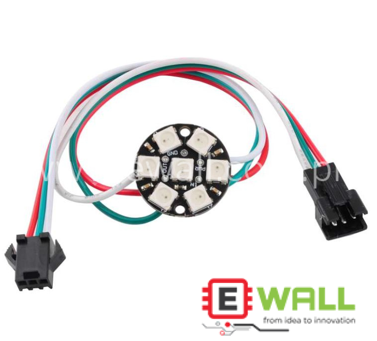 7 Bit WS2812 5050 RGB LED Ring Module _ Addressable Light Circle Board for Arduino DIY Projects Smart Lighting Use