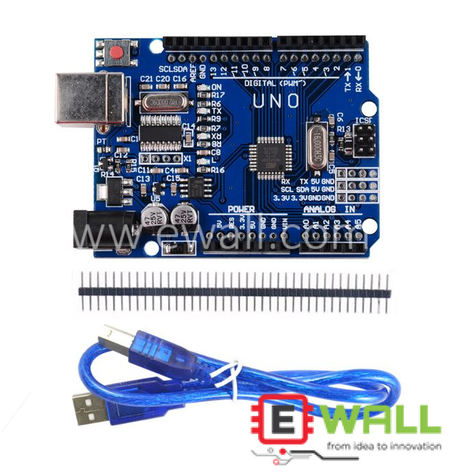 UNO R3 Mega328P CH340G SMD Development Board with Pin Header and USB Cable Compatible for Arduino Projects