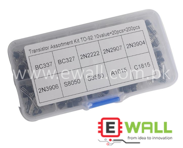 200pcs Transistor Kit 10 Values _ 20pcs Each BC337 BC327 2N2222 2N2907 2N3904 2N3906 S8050 S8550 A1015 C1815 _ Set DIY Users