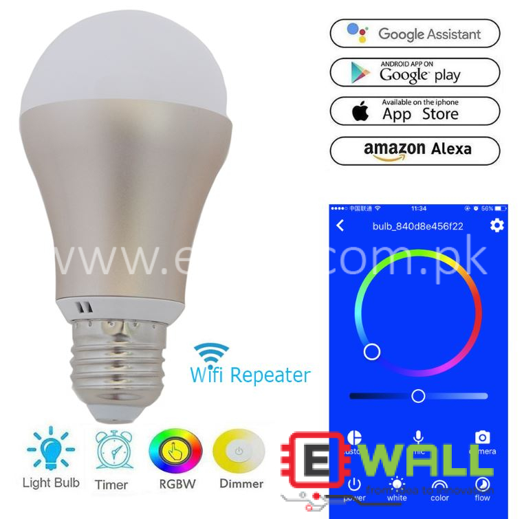 Wireless Wifi LED Bulb Wi-Fi Repeater Extender Booster Amplifier ESP8266 E27 for Smart Home 2.4G Router Aluminum shell