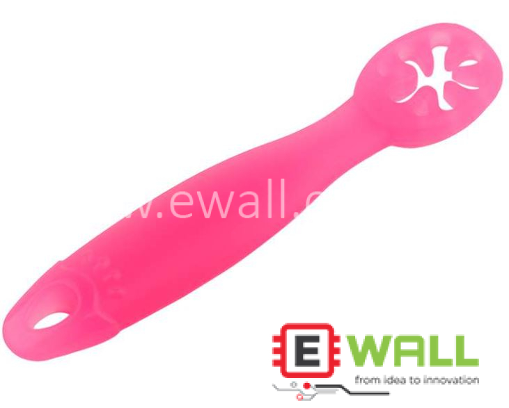 Baby Silicone Spoon Pink Soft Food Grade BPA Free Feeding Spoon Gentle Safe Design For Infant Self Feeding Use