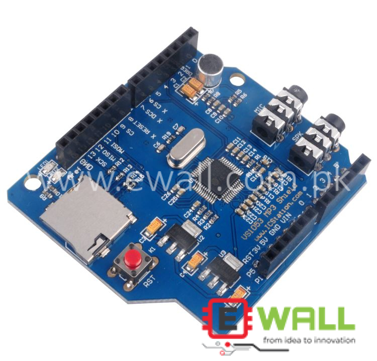 VS1053B MP3 Music Shield Module _ With Micro SD TF Card Slot _ For Arduino UNO Mega Audio Decoder Board