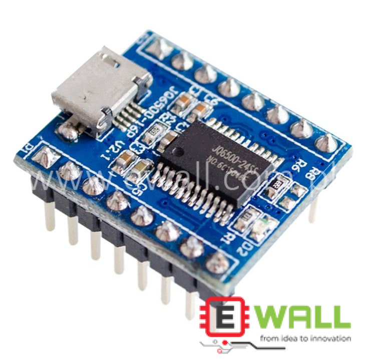 JQ6500 MP3 Voice Module Serial Control 16Mbit Storage One to Five Trigger Music Playback Board for MCU Projects Use