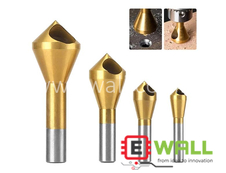 Oblique Hole Chamferer Inverted Taper Hole Screw Counterbore Cutter Chamfering Cutter 90 Degree Drill Bit Deburring Reamer Chip Removal-5-10mm  (1PCS)