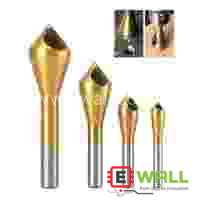 Oblique Hole Chamferer Inverted Taper Hole Screw Counterbore Cutter Chamfering Cutter 90 Degree Drill Bit Deburring Reamer Chip Removal-2-5mm  (1PCS)