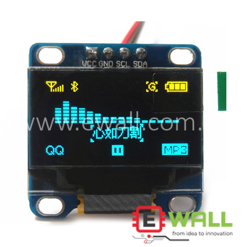 0.96 Inch 128x64 Oled Yellow and Blue I2C/Serial LCD Display