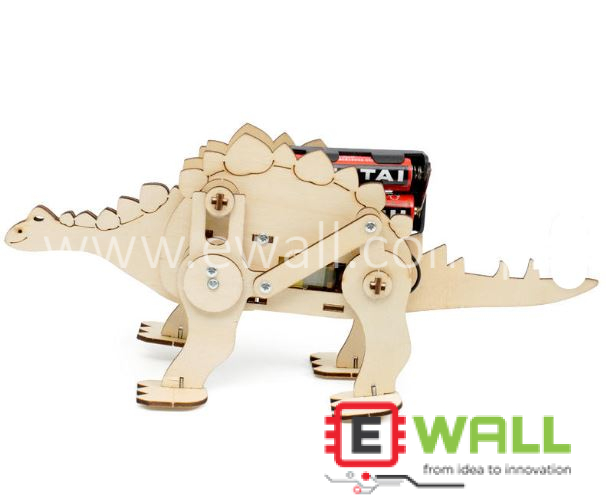 DIY Educational Dinosaur Walking Wooden Mechanical Stegosaurus STEM Kit _ Science Experiment Assembly Toy Kit for Kids Learning