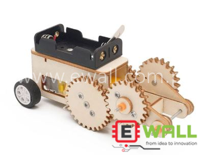 DIY Educational Car Automatic Gear Driven Back and Front Wooden Model Kit _ for Kids STEM Learning Toy