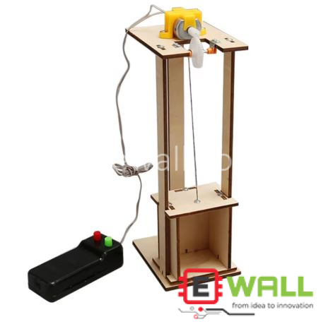 DIY Educational Remote Control Elevator Lift Wooden Model Kit _ STEM Engineering Physics Experiment Kit _ Learning Toy for Kids and Students