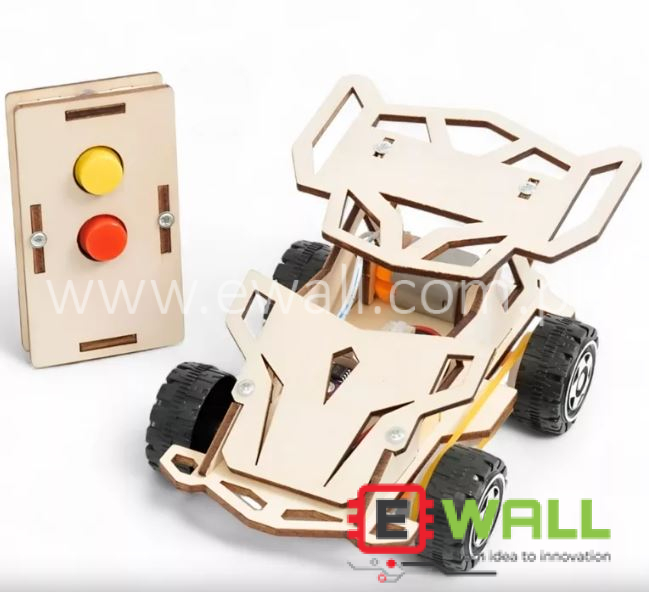 DIY Educational Wireless Remote Control 4WD Car Wooden Model Kit _ for Kids and Students STEM Building Learning Toy Activity