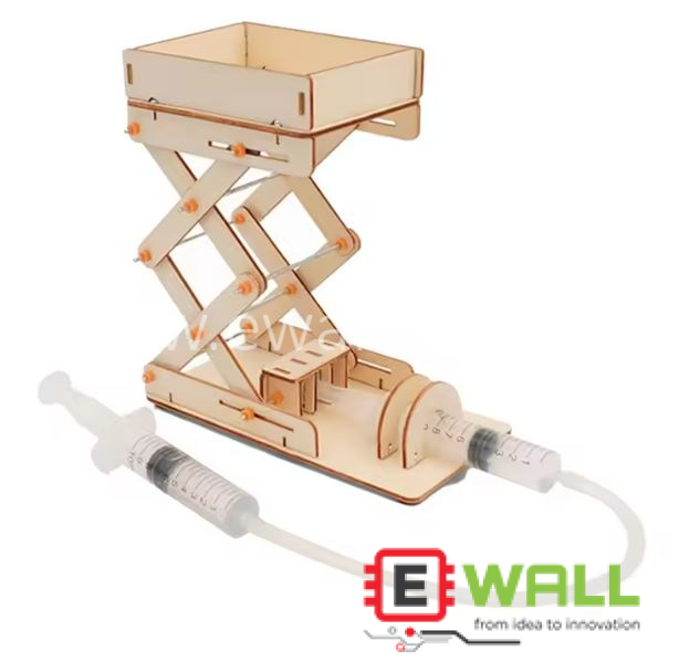 DIY Educational Hydraulic Lifting Wooden Model Kit _ Platform STEM Physics Science Educational Model Kit for Kids and Students Learning Fun