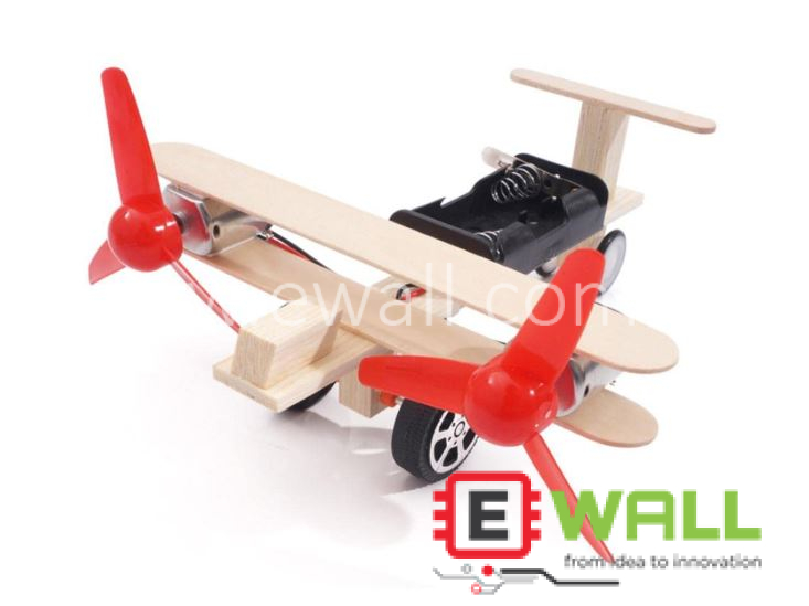 DIY Educational Twin Engine Plane Wooden Model Kit _ STEM Science Experiment Toy for Kids and Students Learning and Fun Activity