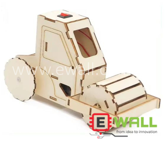 DIY Educational Electric Road Roller STEM Construction Science Wooden Model Kit _ For Kids Learning Assembly Toy