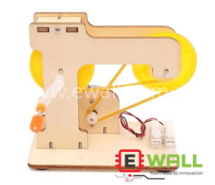 DIY Educational Hand-Cranked Generator (Pulley Version) STEM Learning Kit _ Science Experiment Model Renewable Energy Build Set