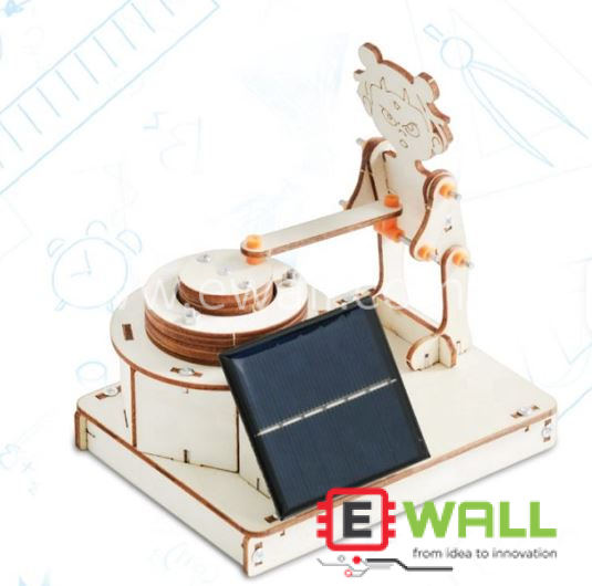 DIY Educational Solar Hand Mill STEM Wooden Model Kit _ Renewable Energy Science Experiment Learning Toy Eco Build Set