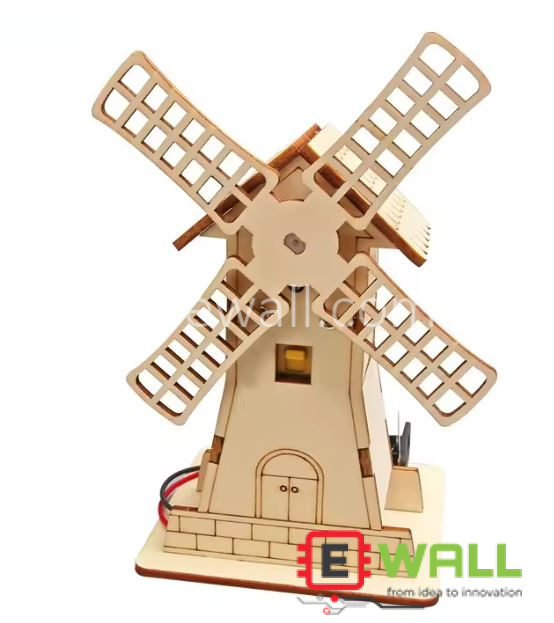 DIY Educational Electric Windmill Wooden Model Kit _ STEM Science Renewable Energy Learning Build Toy Experiment Set