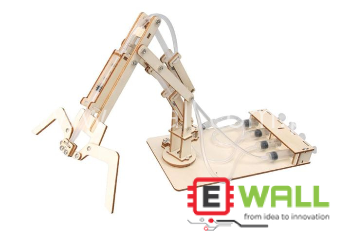 DIY Educational Hydraulic Lifting Robotic Arm Wooden Model Kit _ Science Experiment Building Kit _ STEM Engineering Learning Toy