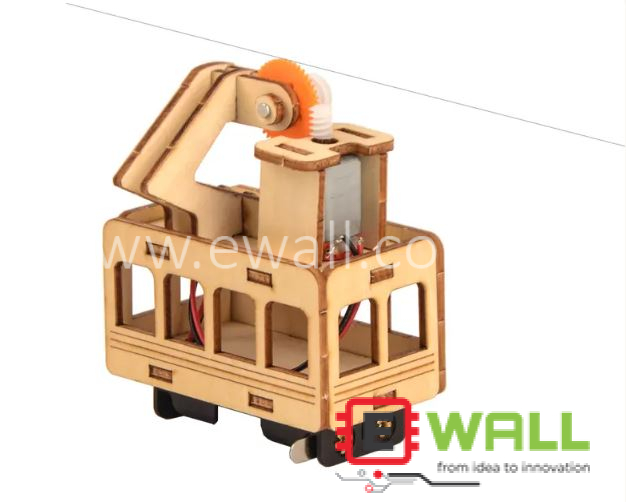 DIY Educational Cable Car Wooden Model Kit _ STEM Science Building Assembly Toy Kit for Kids Creative Learning Gift