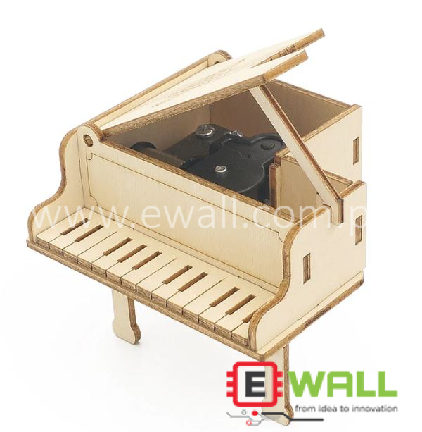 DIY Educational Piano Music Box Wooden Model Kit _ STEM Science Robotic Puzzle Pack Toy Kit _ for Kids School Learning Project