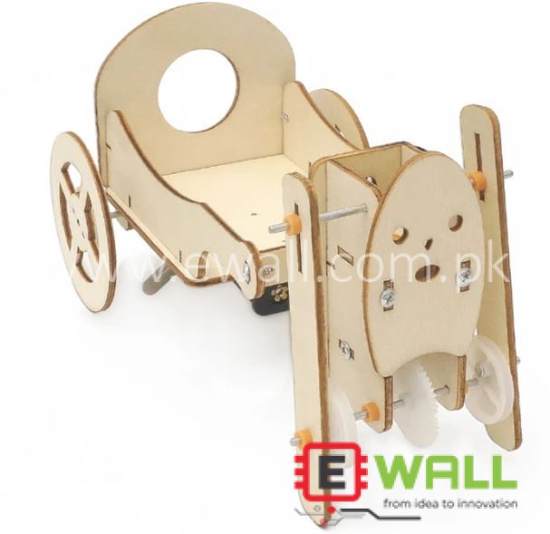 DIY Educational Robot Pulling Cart Wooden Model Kit _ STEM Science Robotic Puzzle Building Toy Kit _ for Kids Learning Fun