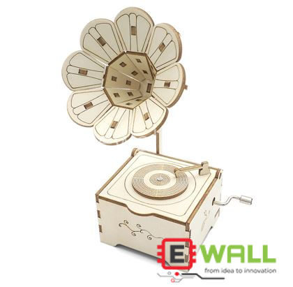 DIY Educational Gramophone Music Box 3D Wooden Puzzle STEM Science Learning Toy Kit for Kids and Students