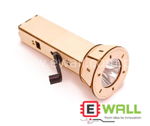 DIY Educational Hand Cranked Power Generation Flashlight STEM Science Learning Toy Kit for Kids and Students